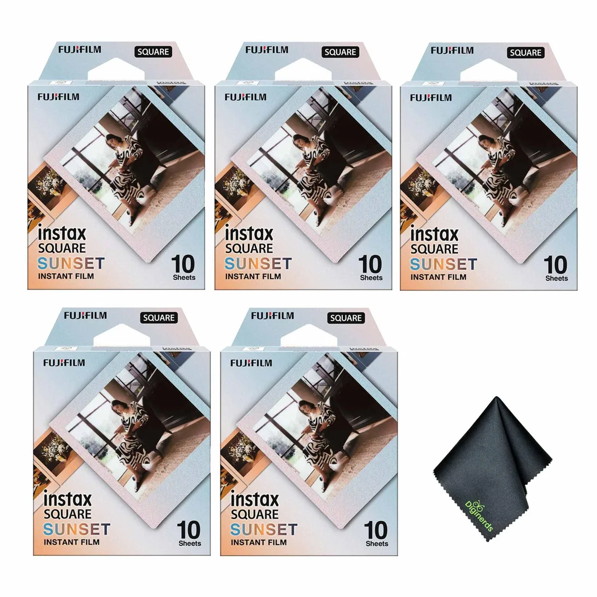 FUJIFILM FUJIFILM INSTAX SQUARE Sunset Instant Film 5 Pack with Cloth — product photo