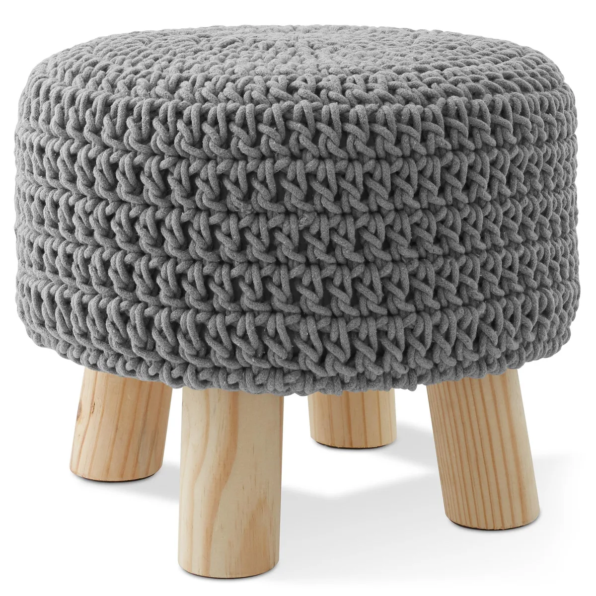 Casafield Casafield 13" Round Pouf Ottoman Light Gray — product photo