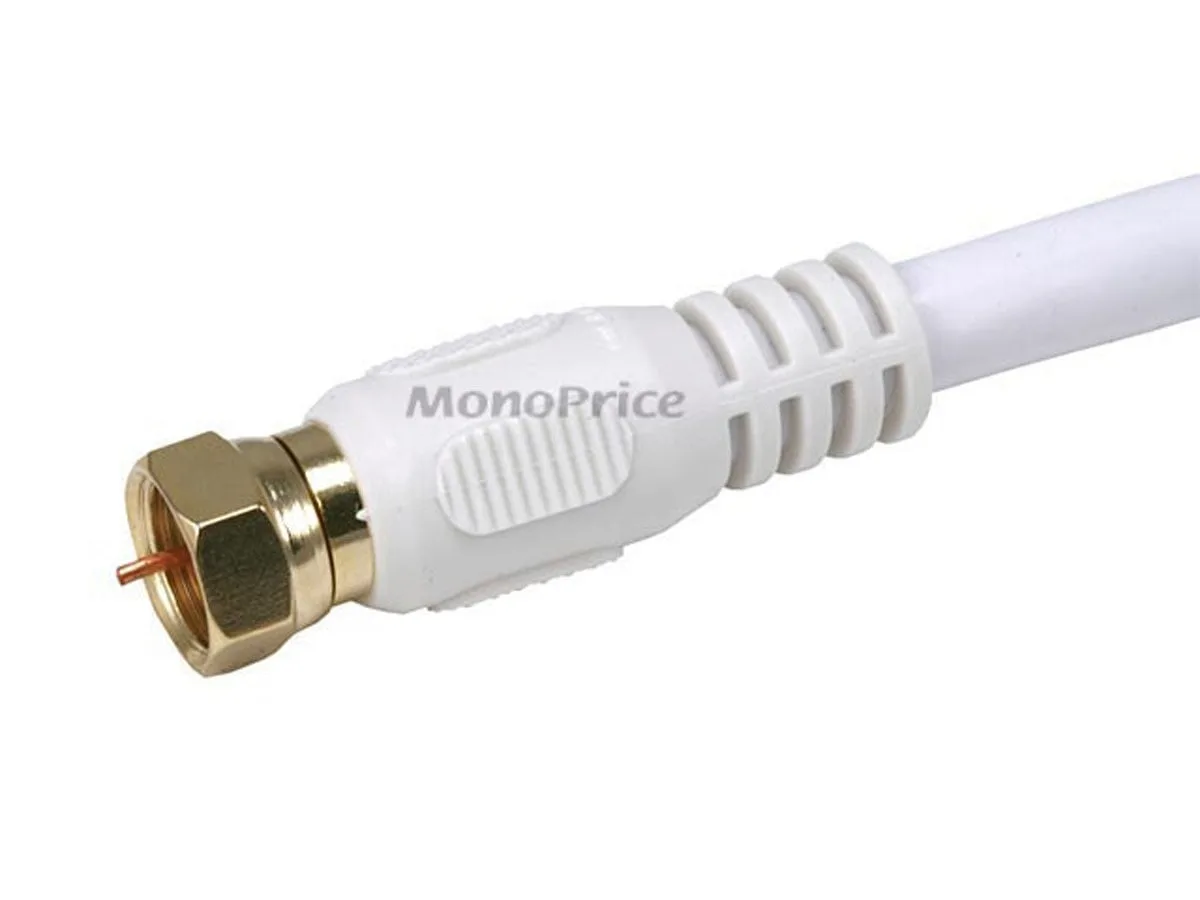 Monoprice Inc. Monoprice 104062 100ft RG6 18AWG 75Ohm Quad Shield CL2 Coaxial RF Cable White — product photo