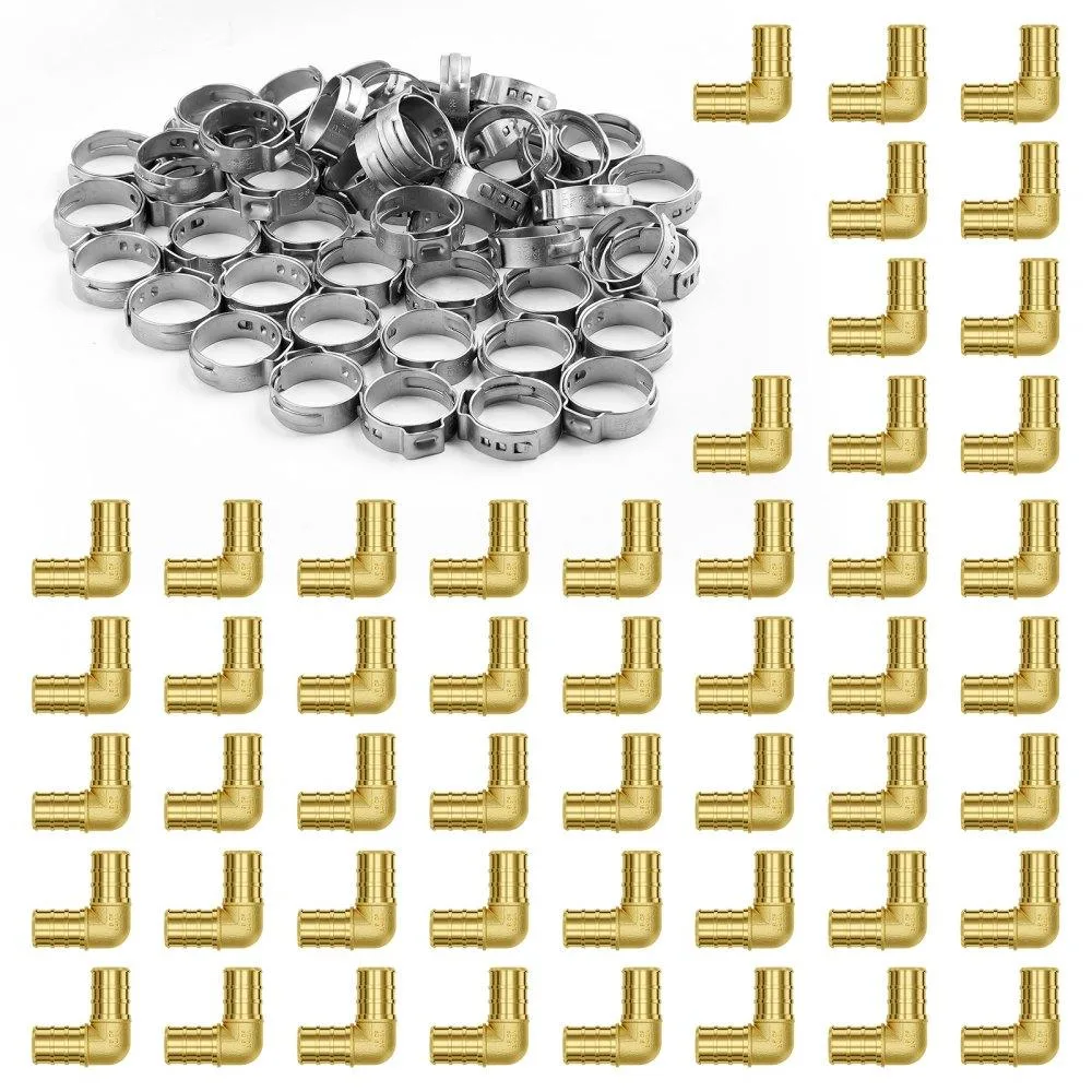 VEVOR VEVOR PF5c-L3/4x3/4 Brass Clamp Elbows 50PCS — product photo