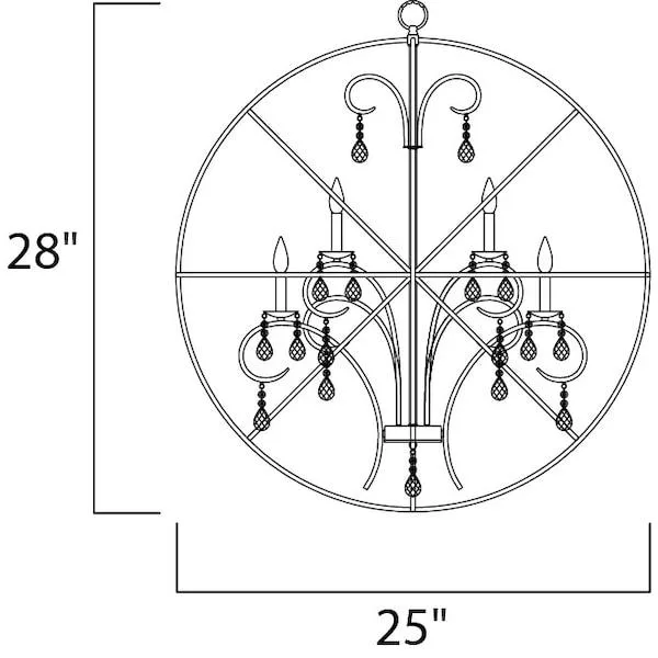 Maxim Mfg. Maxim Mfg. Orbit 6-Light 25" Anthracite Polished Nickel Pendant — product photo