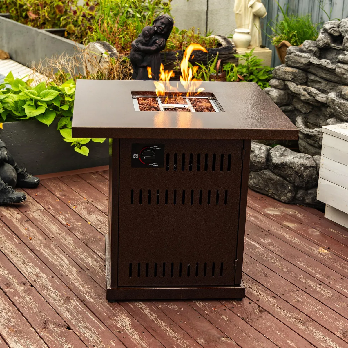tuphen tuphen 28" Propane Fire Pit Table 50000 BTU Brown — product photo