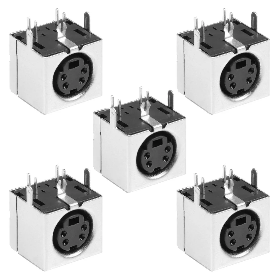 Unique-Bargains Unique-Bargains S-video PCB Mount 4 Pin Mini Din Socket Black 5Pcs — product photo