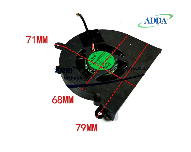 Zyvpee Zyvpee AB0705HX-RC3 7CM 3-pin 5V 0.5A hydraulic CPU cooler fan — product photo