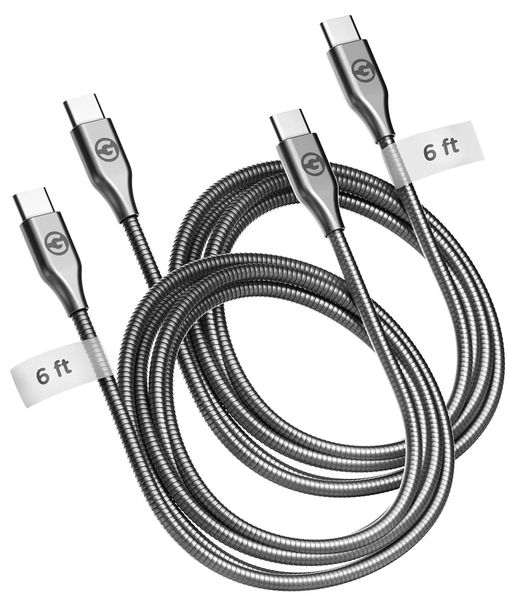 Kootion Kootion USB-C to USB-C Cable 2 Pack 6ft Gunmetal Pet Proof — product photo
