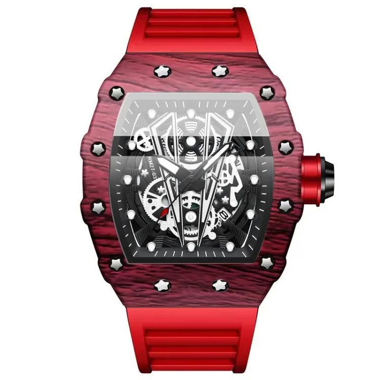 allentian allentian 6577 Barrel Quartz Watch 42x50mm Red Silicone 30m — product photo