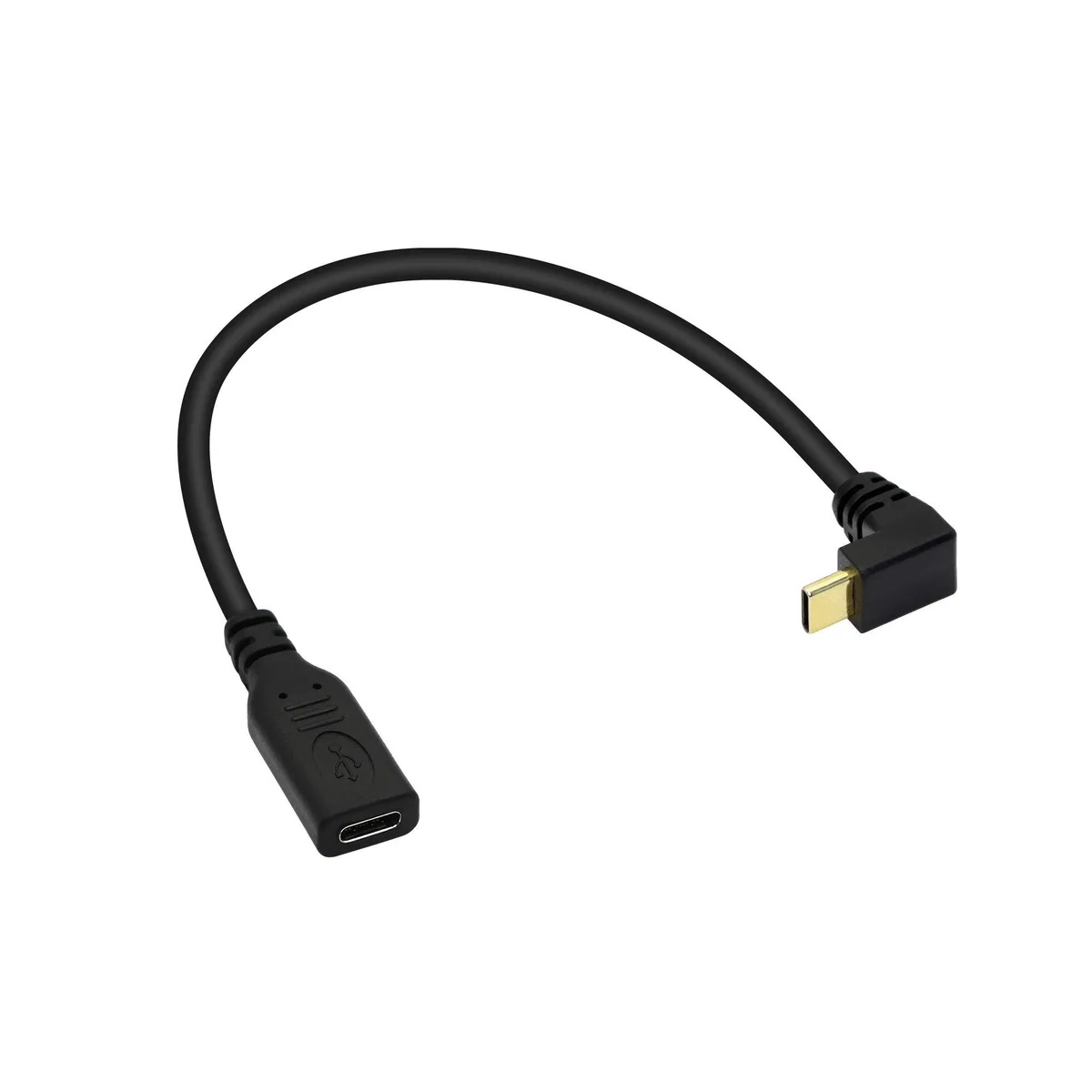 BUCIER BUCIER USB-C Extension Cable Right Angle 90° 10Gbps 30cm Gold — product photo