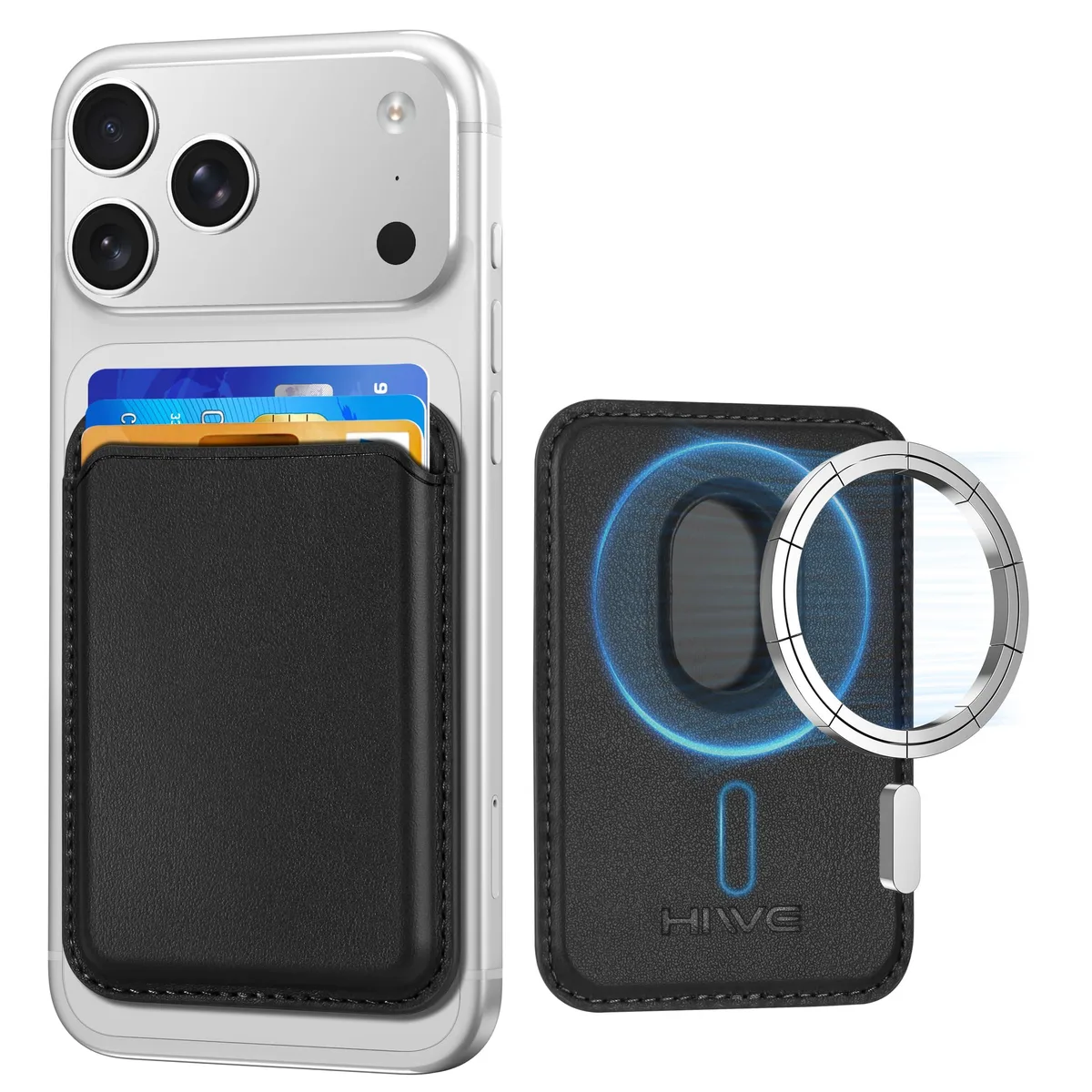 HiWe Cb197 MagSafe Wallet 3-Card RFID Black — product photo