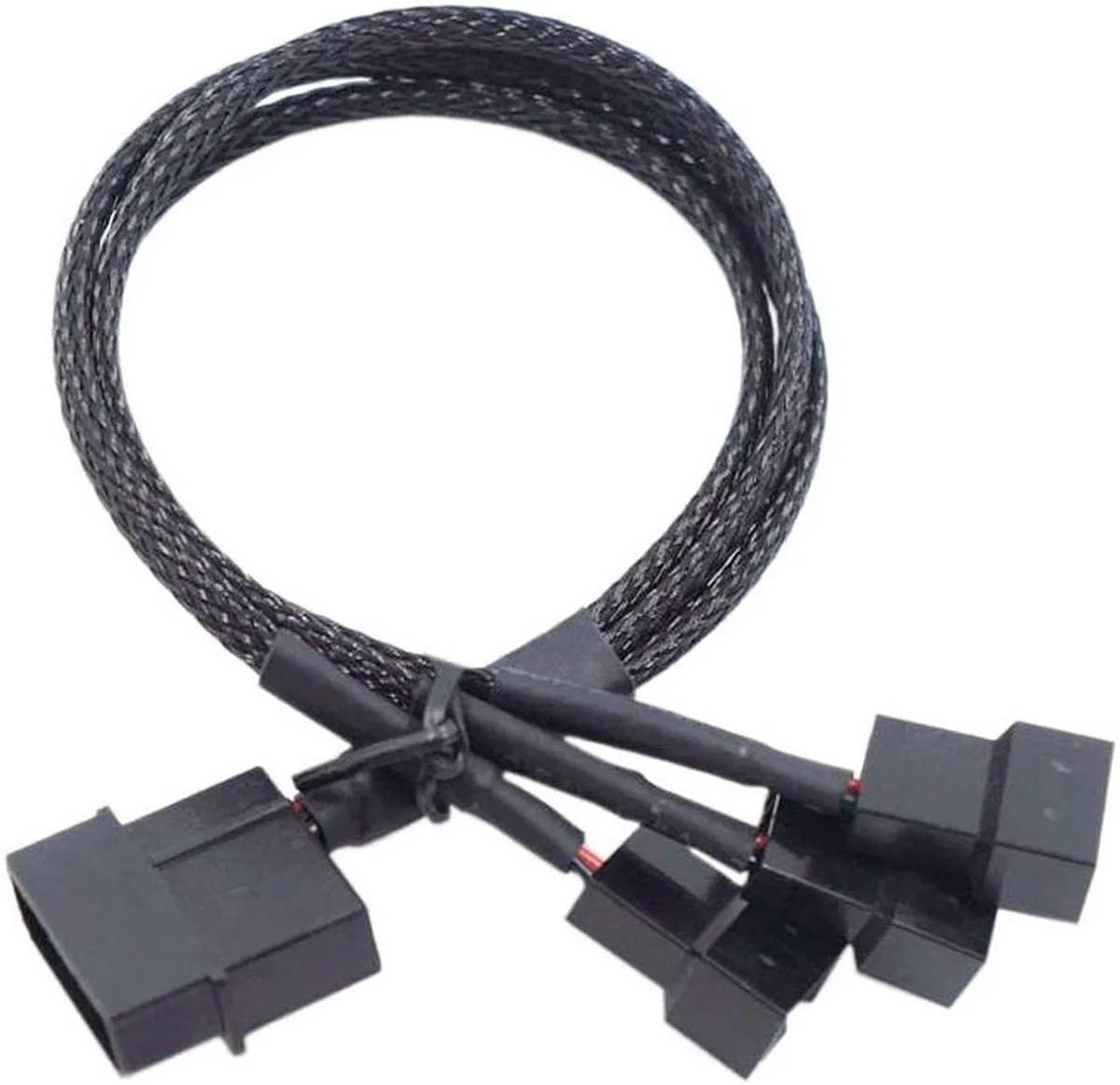 Vszerda Vszerda Molex LP4 to 4× 3/4-pin fan splitter cable 10 inch black — product photo