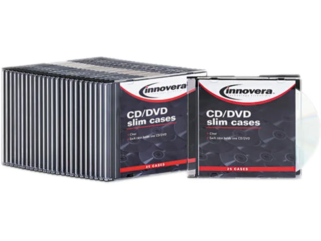 Innovera Innovera Slim Jewel Cases Clear/Black 25 Pack 85825 — product photo