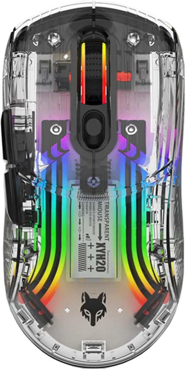 BFKK BFKK Transparent Mechanical Gaming Mouse Black 2400 DPI 15m Wireless — product photo