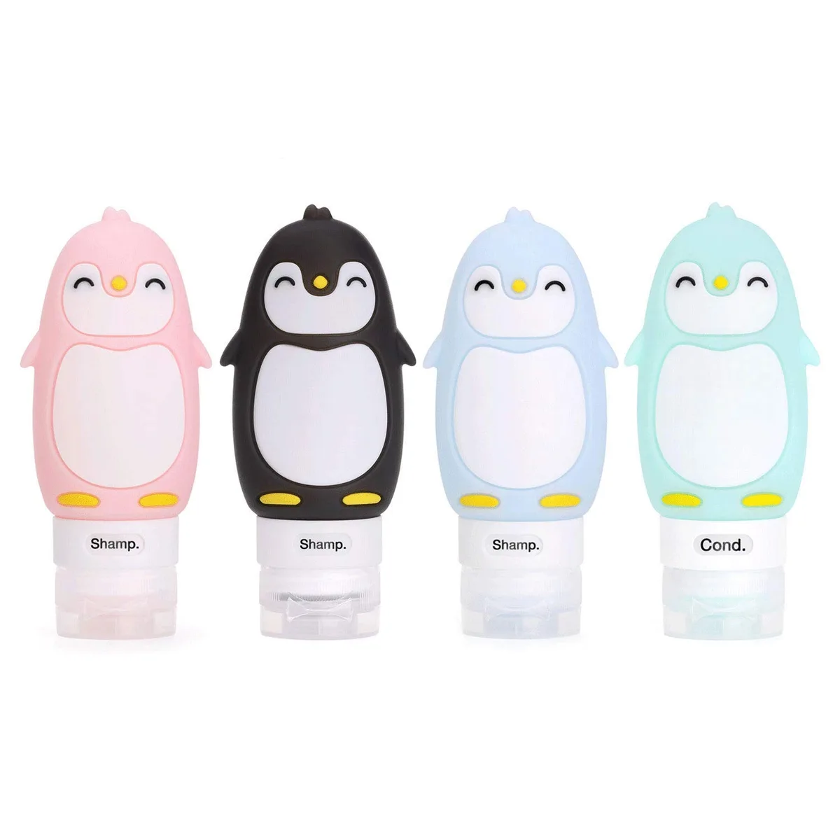 AUTENS AUTENS Leakproof Silicone Travel Bottles 90ml 4 Pack Penguin Design — product photo