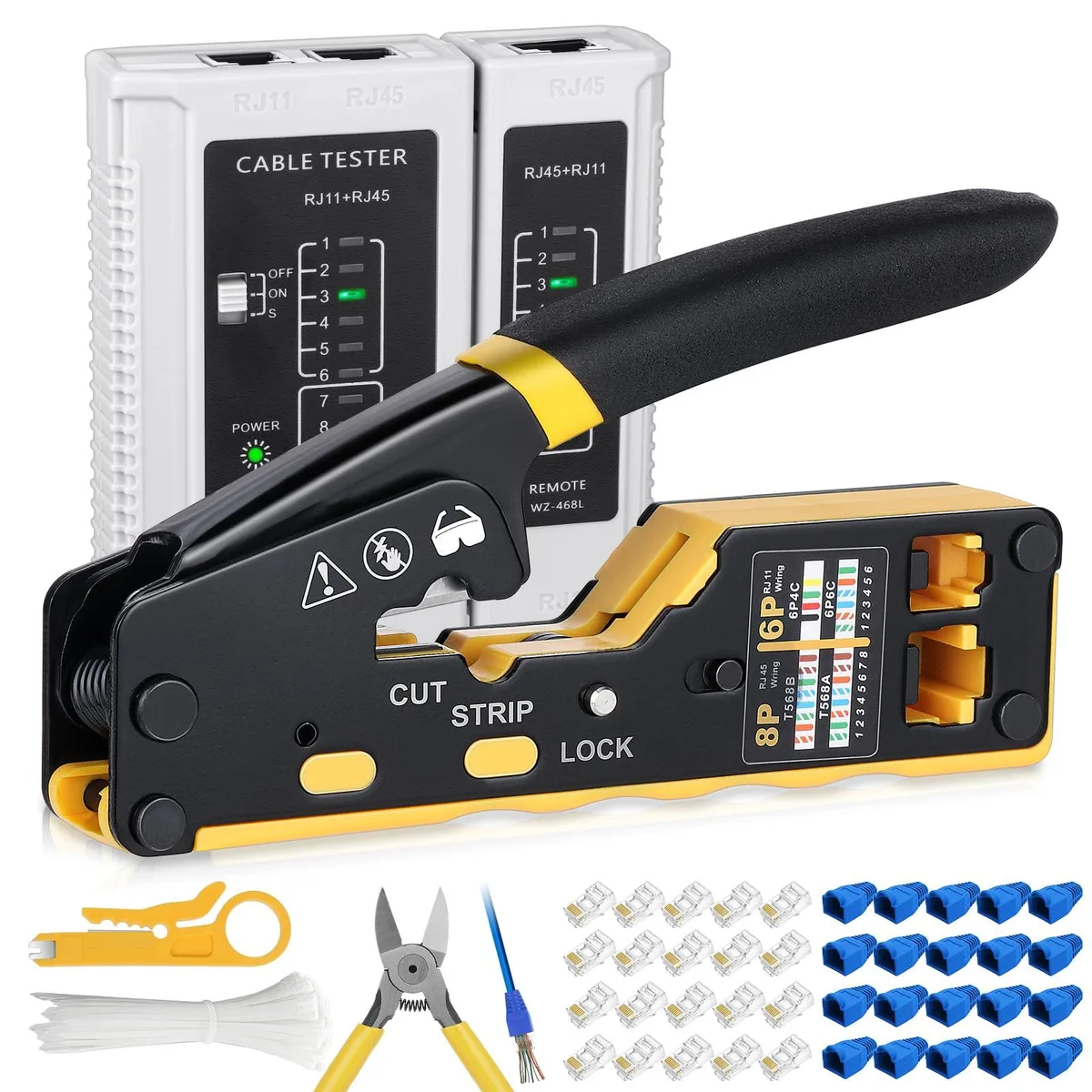 KEHIPI KEHIPI K14 Electrician Tool Kit Pass-Through Crimper 144PCS — product photo