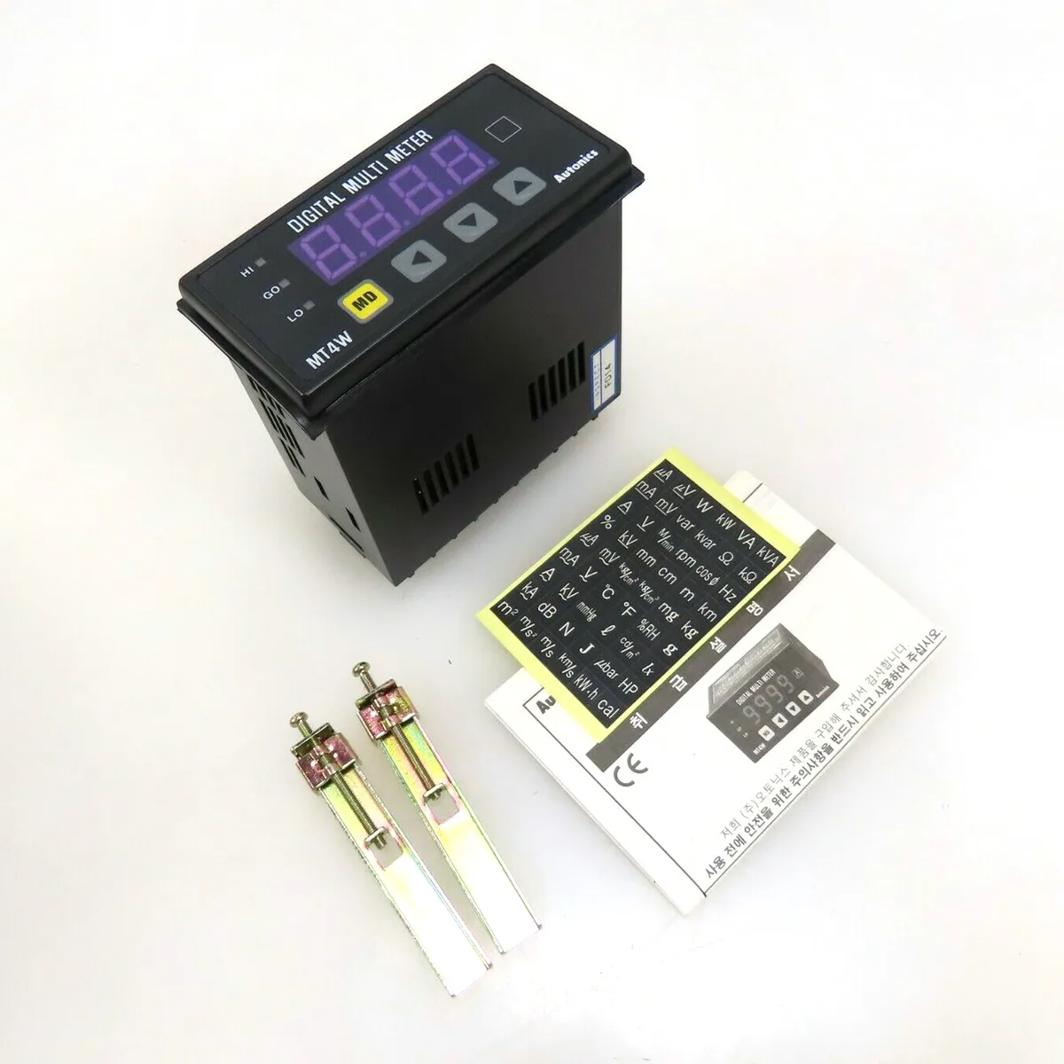 Autonics Corp Autonics Corp MT4W-AV-41 Digital Panel Meter AC Voltage Frequency 0-500V 100-240VAC 14.2mm 4-digit LED — product photo