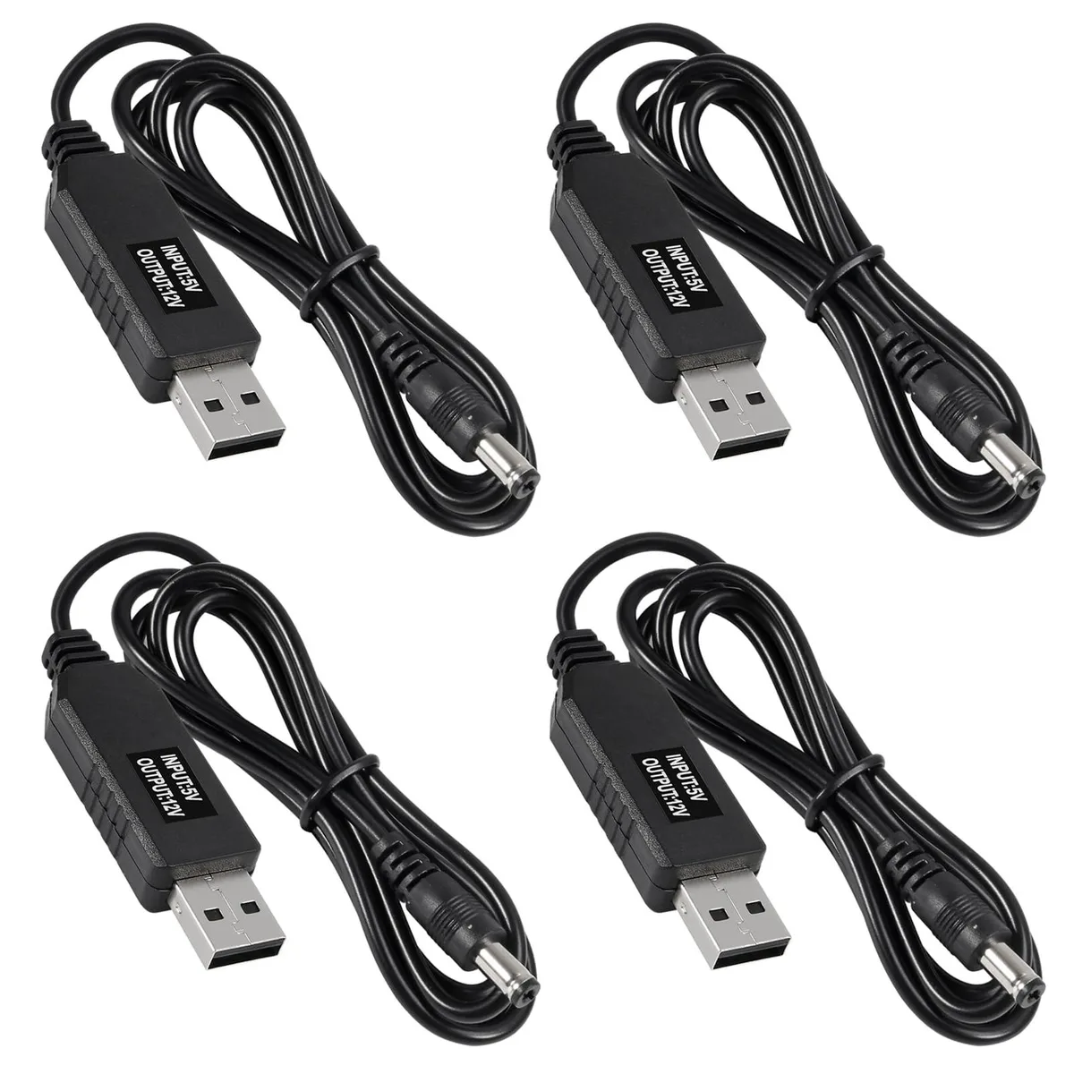 KEHIPI KEHIPI 4× USB 5V to 12V Step-Up Cable 5.5×2.1mm 1M — product photo