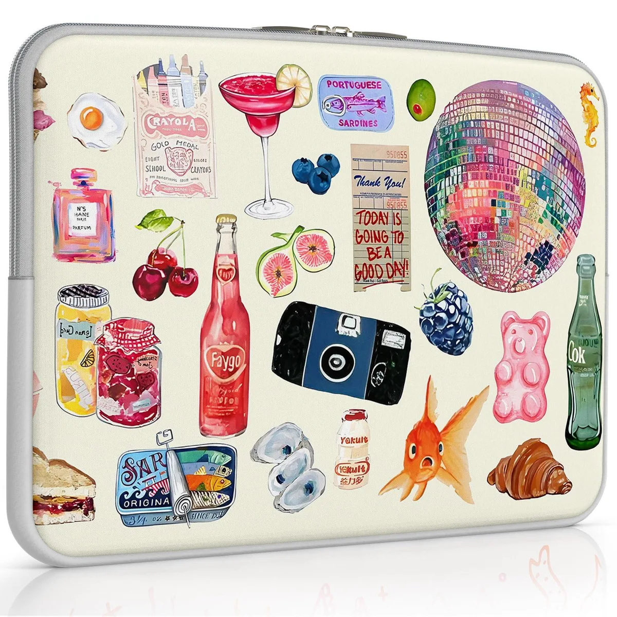 iCasso Laptop Sleeve 13-14 inch Watercolor Stickers — product photo