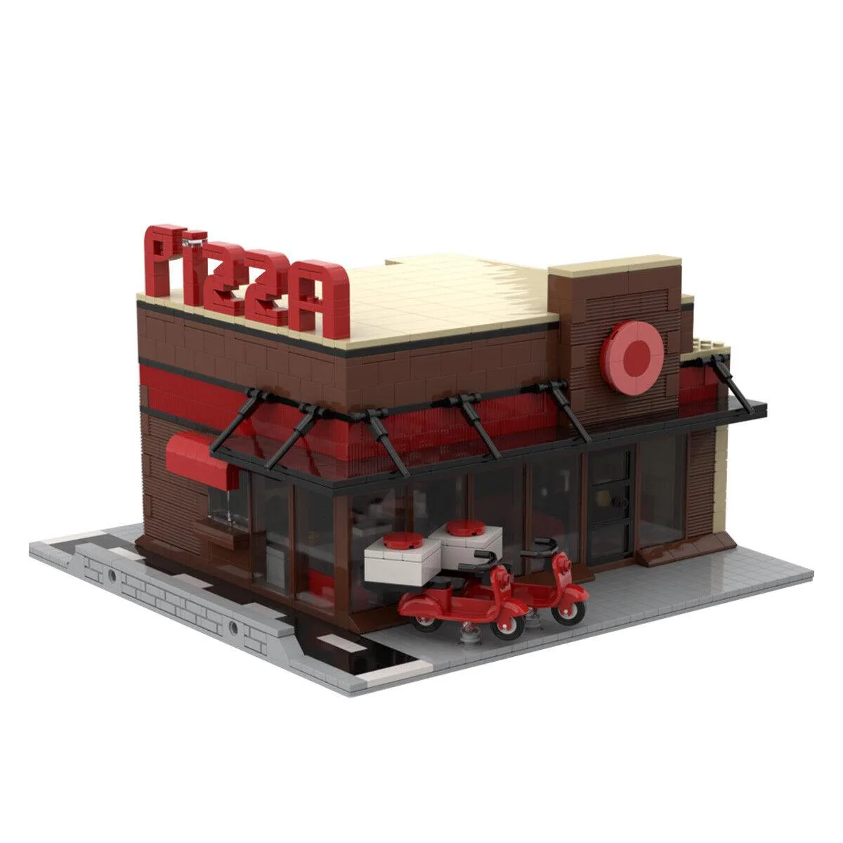 ZITIANYOUBUILD ZITIANYOUBUILD Modular Building Store with Motorcycle 1405 Pieces — product photo