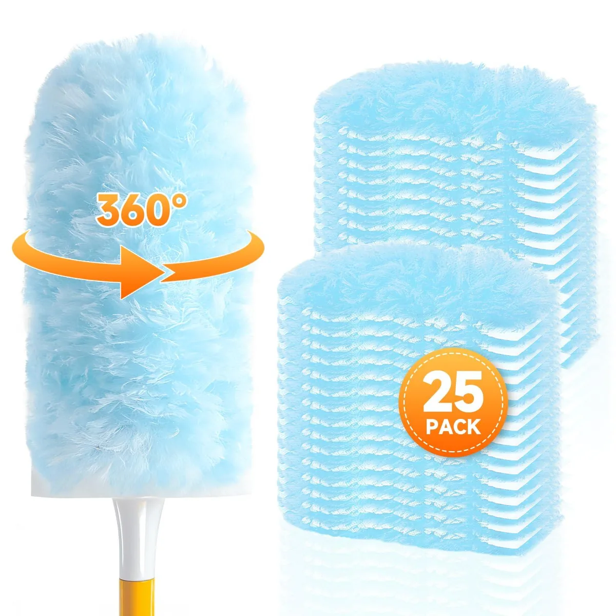 Box of 25 microfiber duster refills, rectangular, light colour