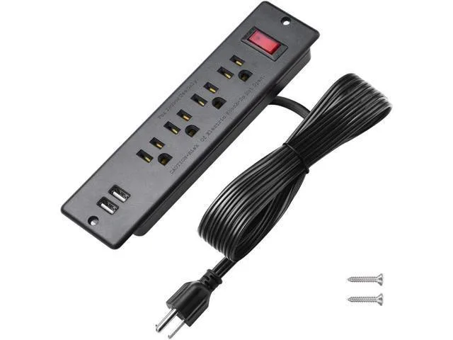 LORDWORLD LORDWORLD Recessed PDU 4 Outlet 2 USB Black — product photo