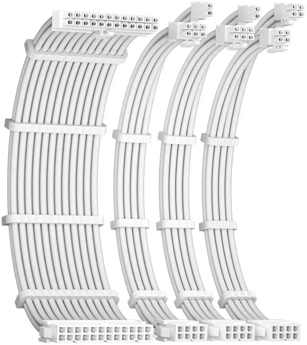 SMUGDESK SMUGDESK White Braided 18AWG PSU Extension Cable Kit 30cm — product photo