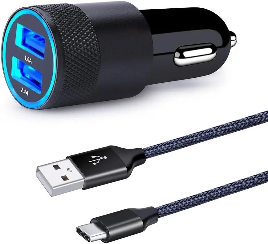 Leelbox Leelbox 3.4A Dual USB Car Charger with 1.83m Cable — product photo