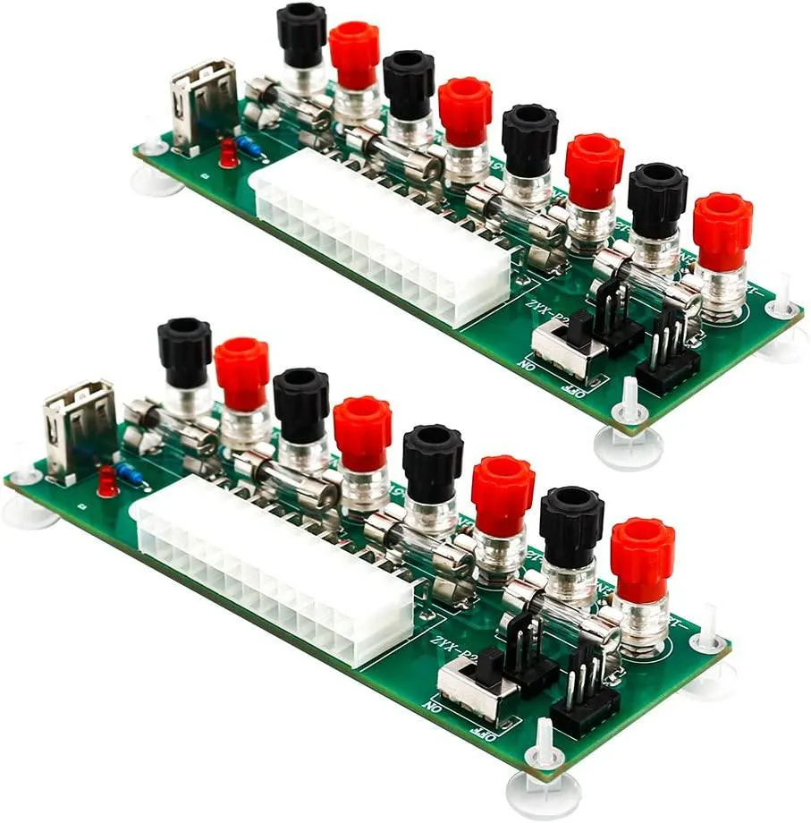 JMT JMT 2pcs 20/24-pin ATX benchtop adapter board with USB 5V (Green) — product photo