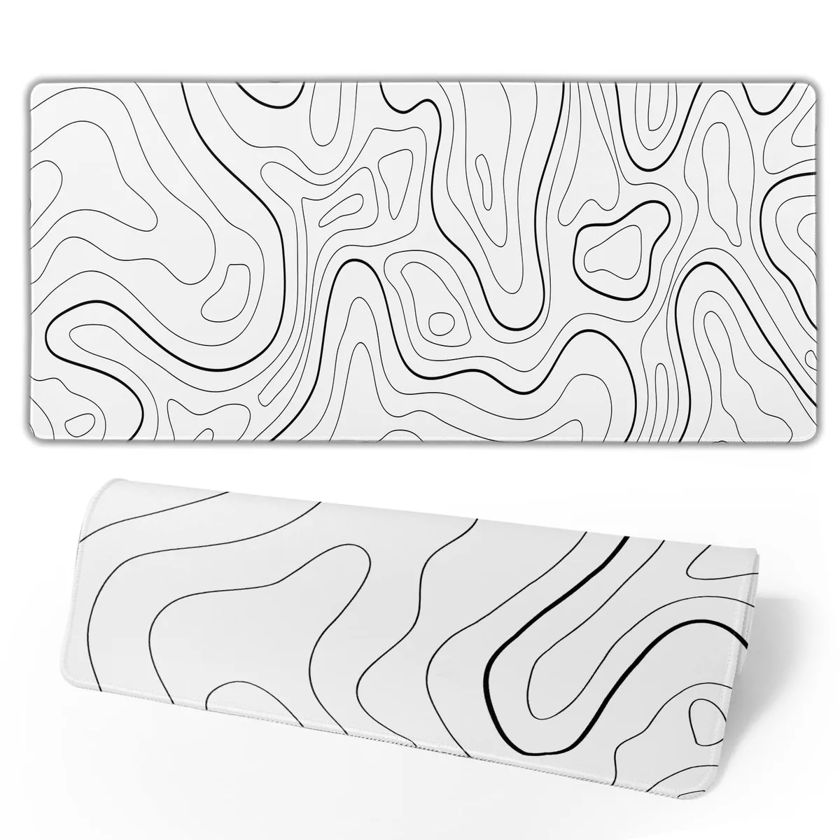 KEHIPI KEHIPI White Topographic Mouse Pad XL 31.5 x 11.8 in — product photo