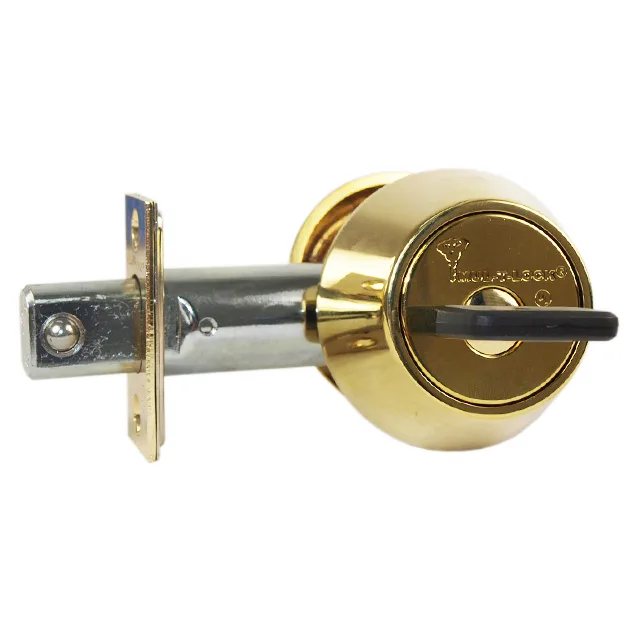 Mul-T-Lock Mul-T-Lock HD1-05 Brass Hercular Single Cylinder Deadbolt 006 Keyway — product photo