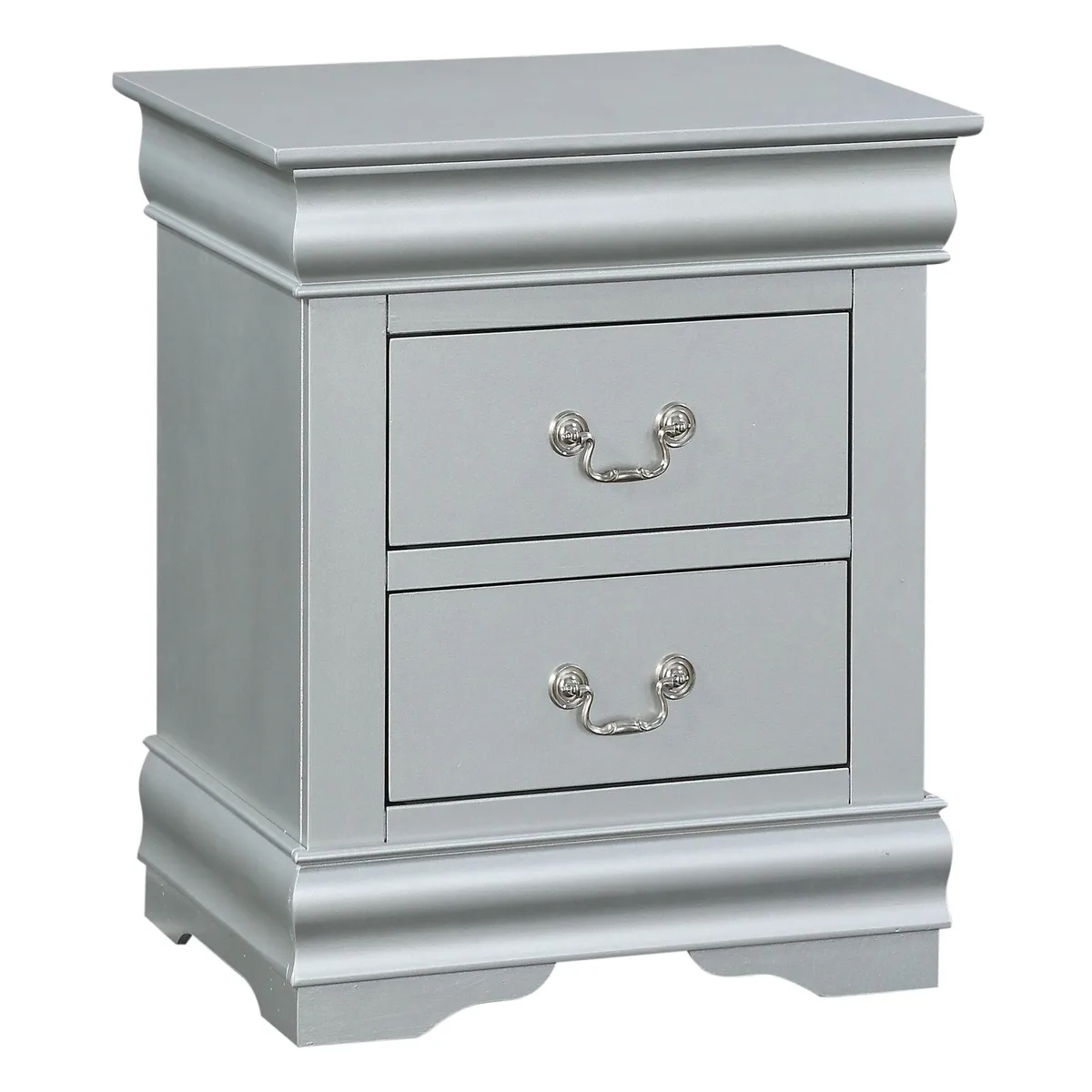 tuphen tuphen Platinum 2-drawer Nightstand Silver 24.5x22.5x16.5 — product photo