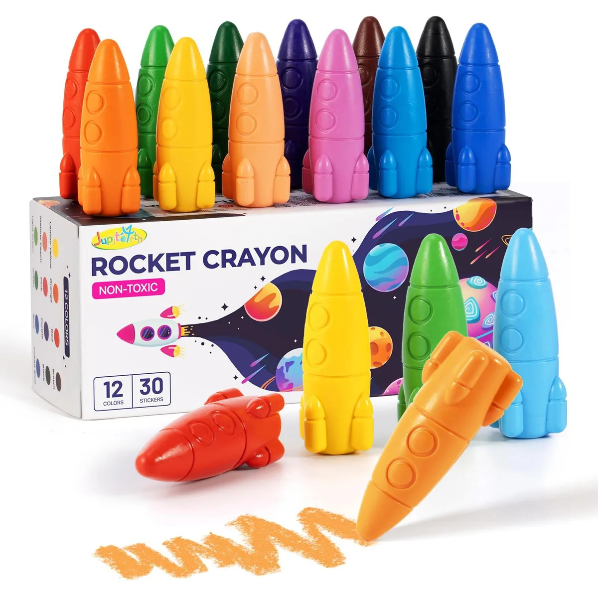  JUPITEARTH Rocket Crayons 12 Colors — product photo
