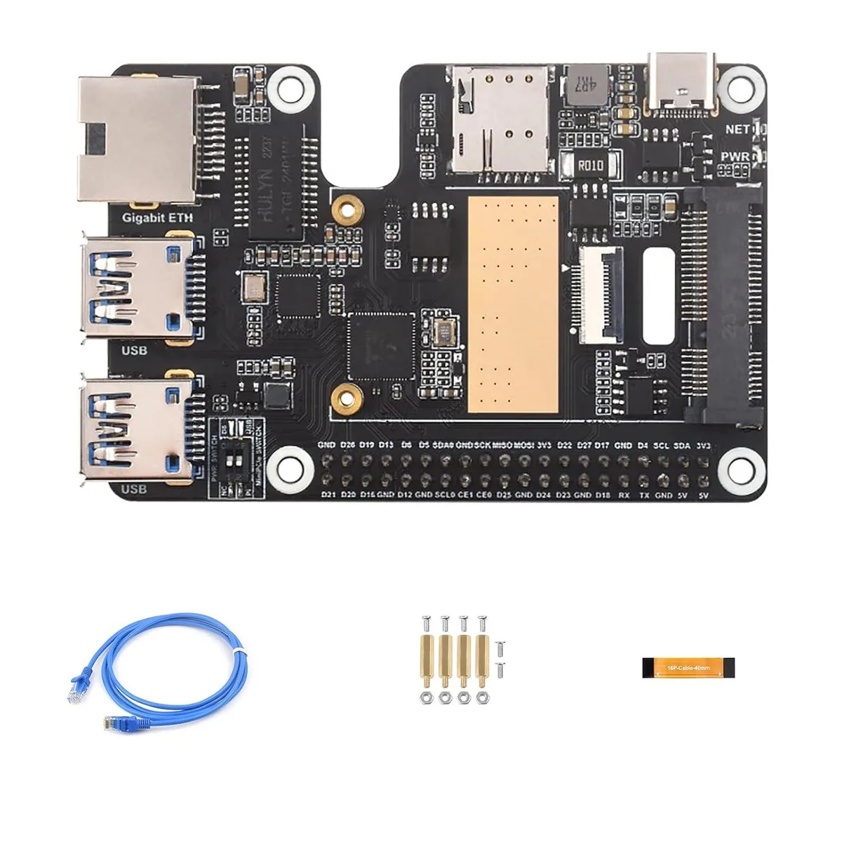 LORDWORLD LORDWORLD PCIe to MiniPCIe HAT for Raspberry Pi 5 — product photo