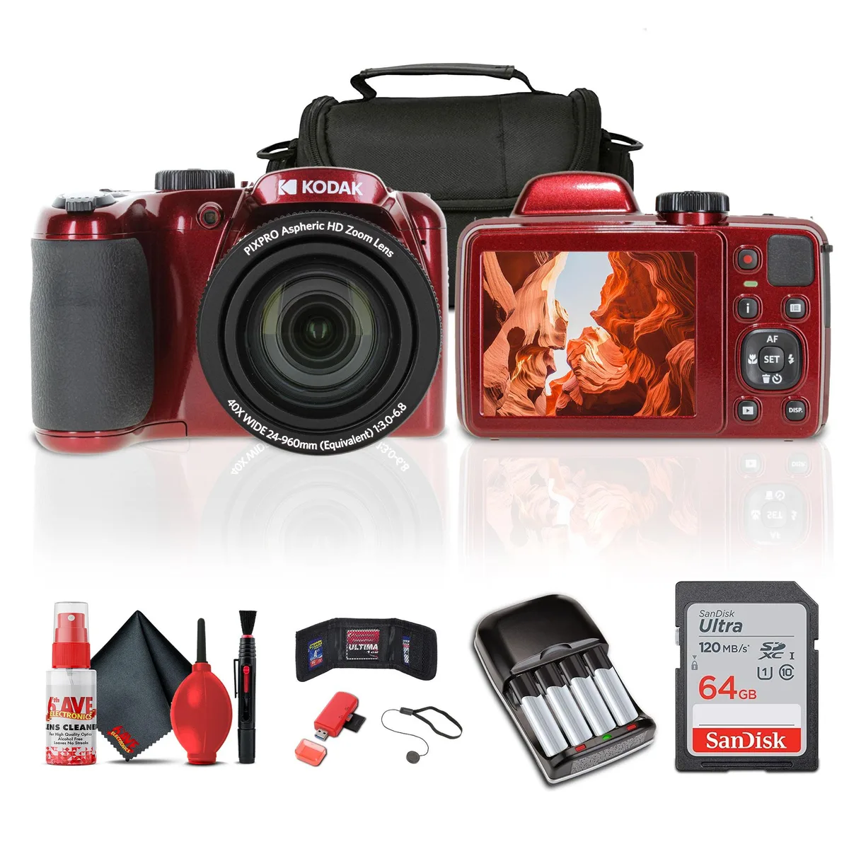 Kodak Kodak Pixpro AZ405 Red Camera Kit 64GB — product photo