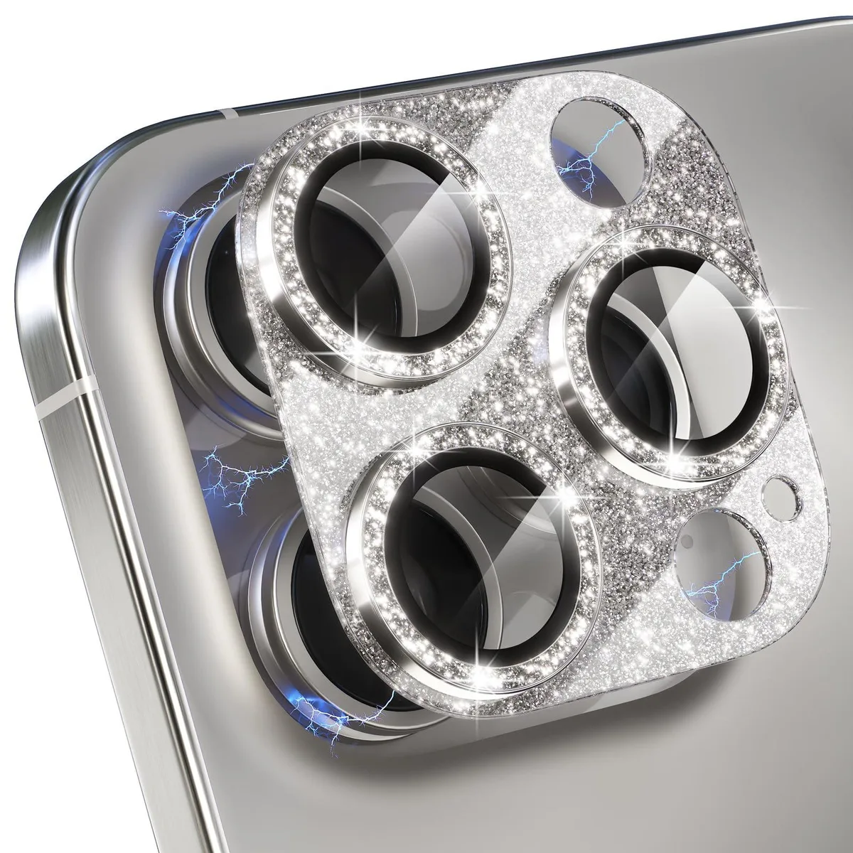  Choiche Camera Lens Protector iPhone 15 Pro 6.1 / 15 Pro Max 6.7 (Glitter-Titanium Natural) — product photo