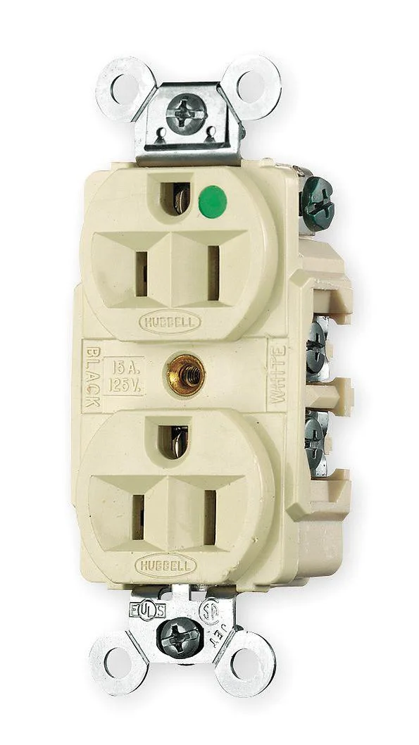 Hubbell Incorporated Hubbell Incorporated HBL8200I Straight Blade Receptacle 5-15R 15 A Ivoire — product photo