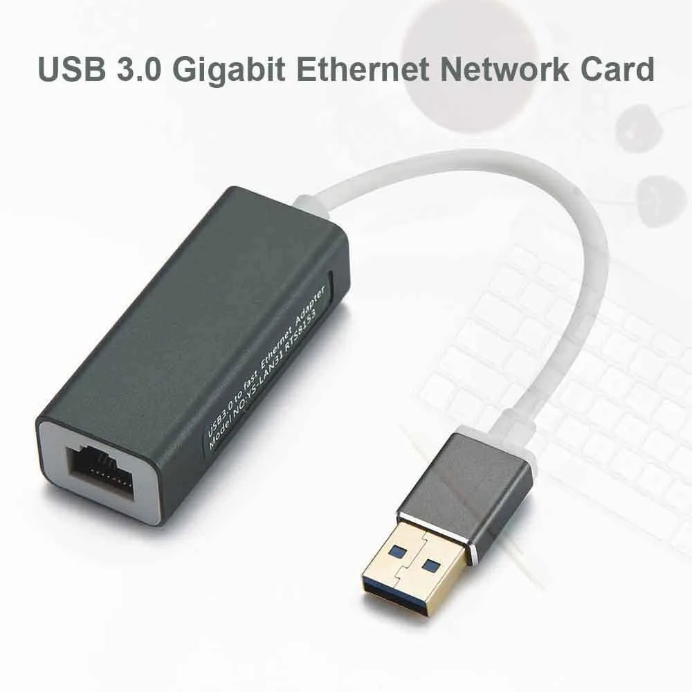 YINGHUA YINGHUA USB 3.0 Ethernet Adapter RJ45 10/100/1000Mbps Black — product photo