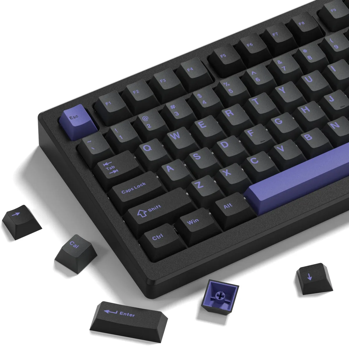 Womier Womier Double Shot PBT Keycaps Set 138 Keys Cherry Profile Black Purple — product photo