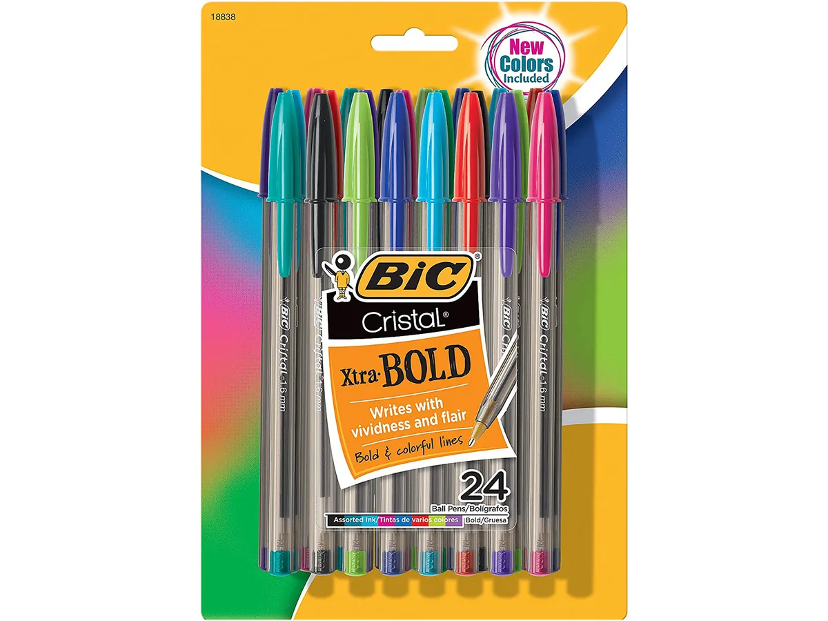 BIC BIC MSBAPP241AST Cristal Xtra Bold Ballpoint Pen 1.6mm Assorted 24 Pack — product photo