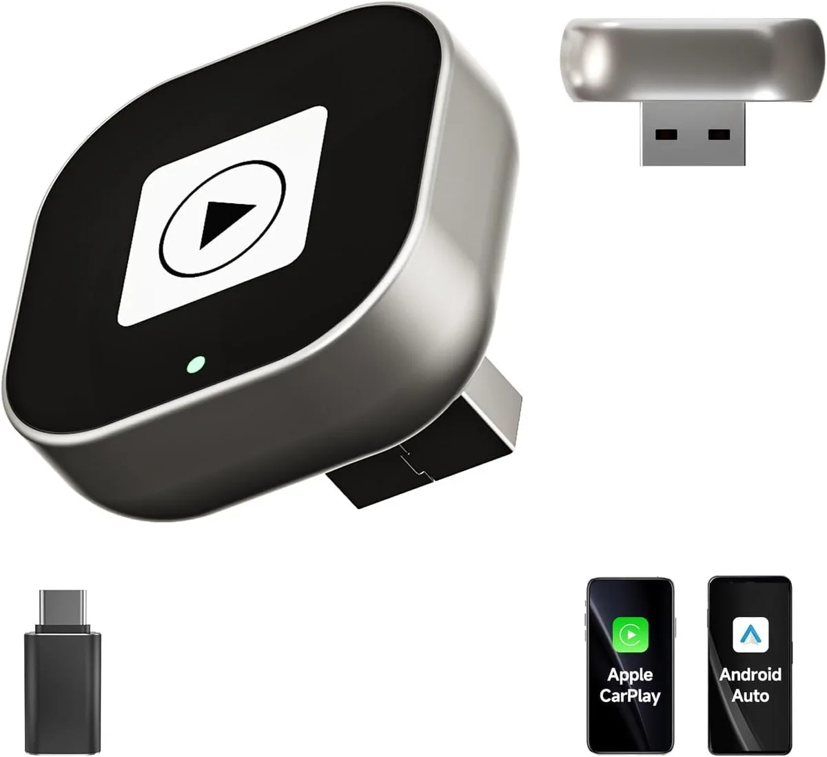 TROPRO TROPRO 2 in 1 Wireless CarPlay Android Auto Adapter 2017+ iOS 10 Android 11 — product photo