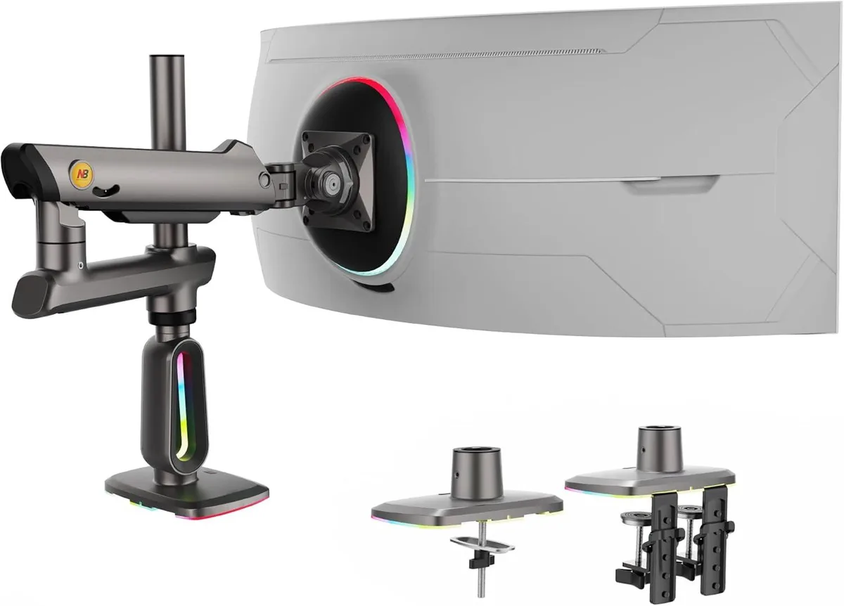 BFKK BFKK Extra Height Monitor Arm 32-60" 20kg VESA 75/100 RGB Grey Black — product photo