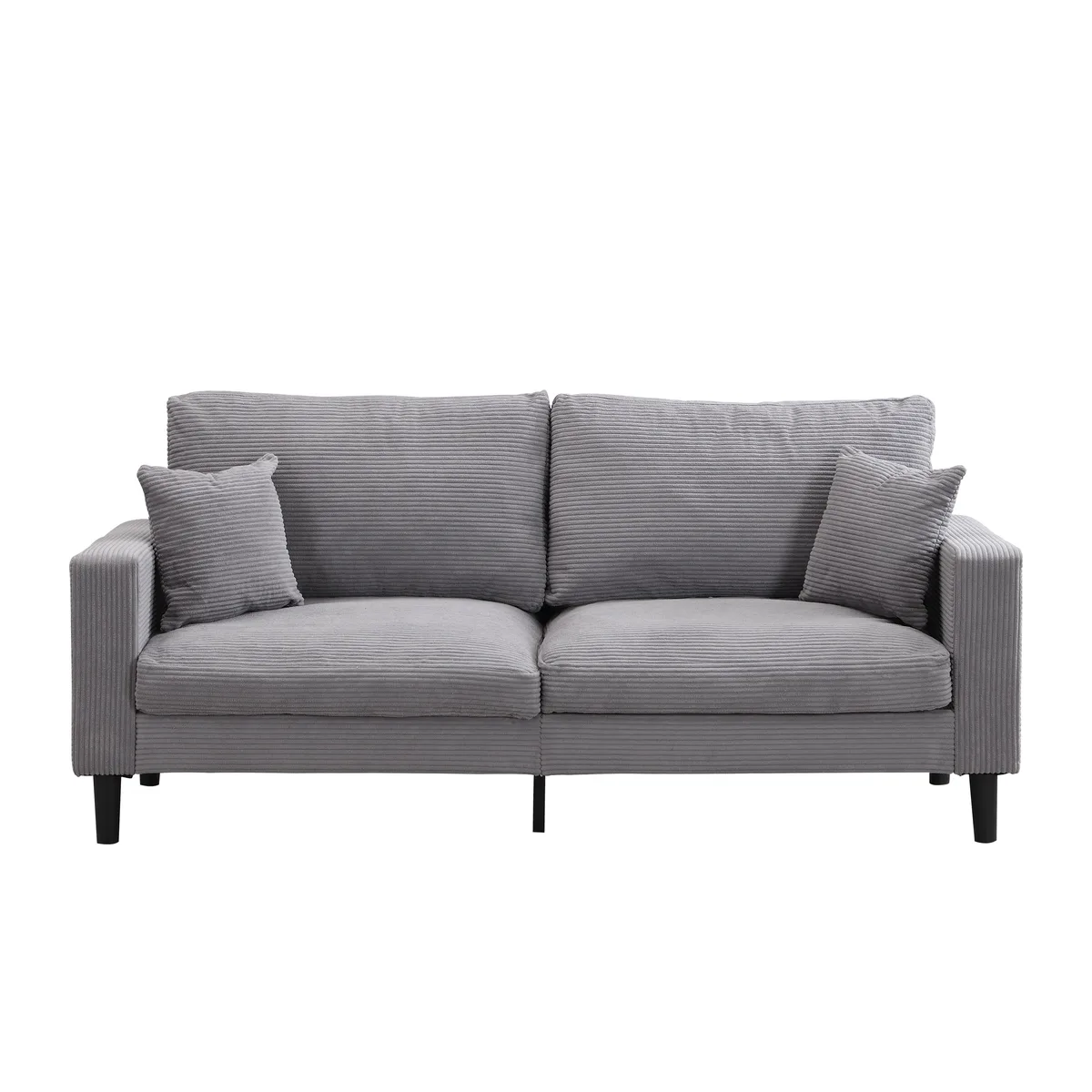 tuphen tuphen 74" Light Gray Corduroy Sofa — product photo
