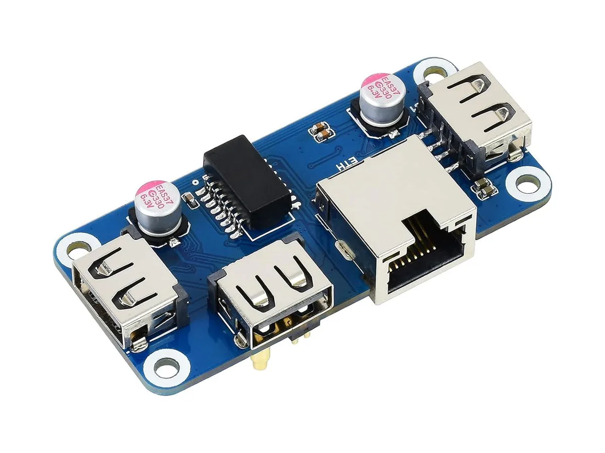 LORDWORLD LORDWORLD ETH/USB HUB HAT B Expansion Board 3 USB 2.0 1 RJ45 10/100M — product photo