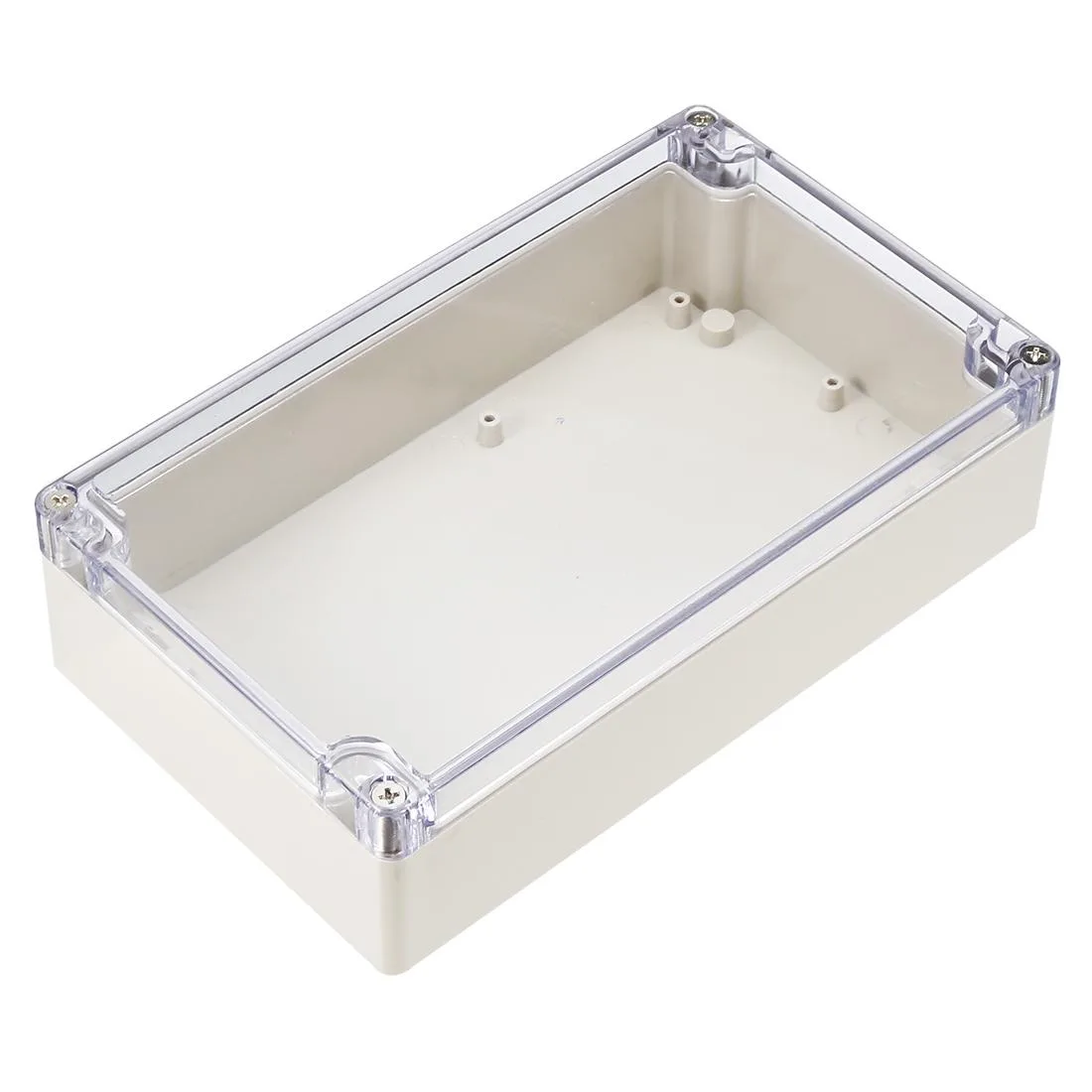 Light-grey ABS enclosure with clear PC cover 200x120x55mm