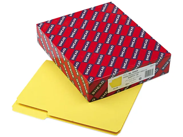 Smead Smead 10271 Interior File Folder 1/3 Cut Top Tab Letter Yellow 100/Box 11 pt — product photo