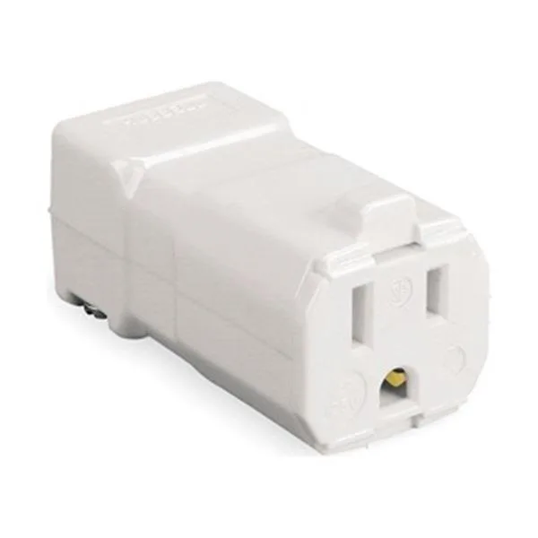 Hubbell Incorporated Hubbell Incorporated HBL8119V Straight Blade Connector 5-15R 15 A 125V AC White — product photo