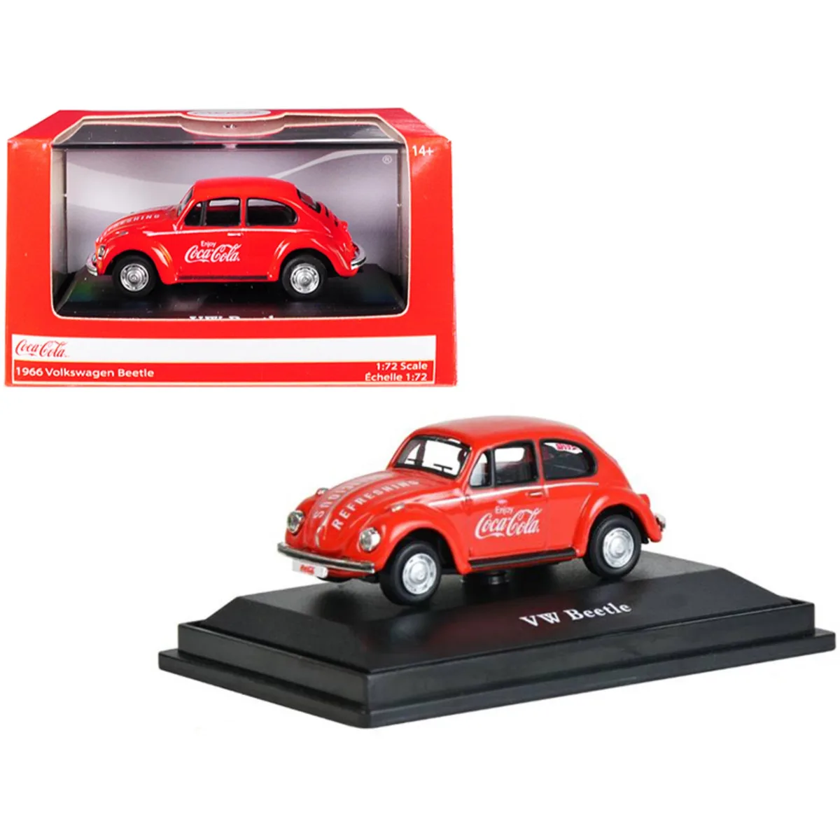 Motorcity Classics Motorcity Classics 1966 Volkswagen Beetle "Coca-Cola" Red 1/72 Diecast Vehicle — product photo