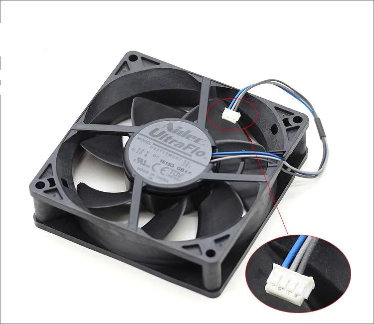 SXDOOL SXDOOL NIDEC UltraFlo U92T12MGB7-52 12V 0.18A 3-wire 4-pin case fan — product photo