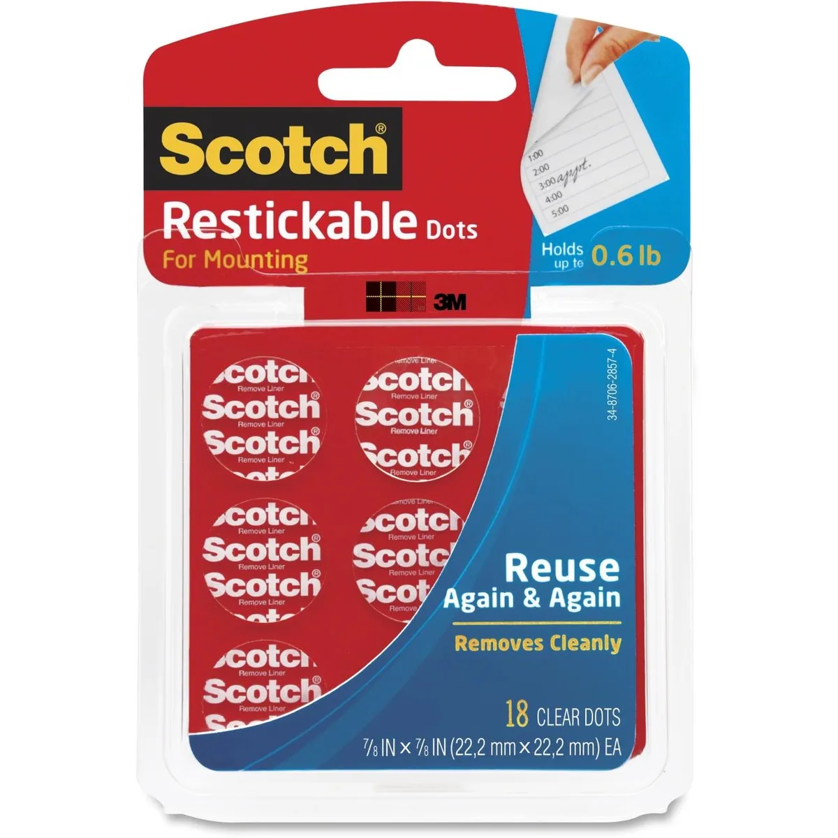 3M 3M R105 Restickable Dot Tape 24 Pack .88 — product photo