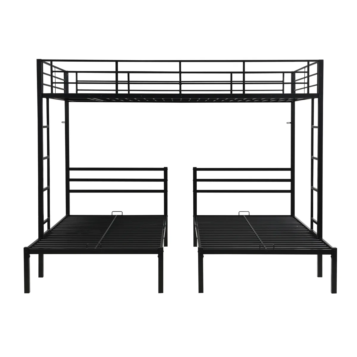 tuphen tuphen Full Over Twin Over Twin Triple Bunk Bed Black — product photo