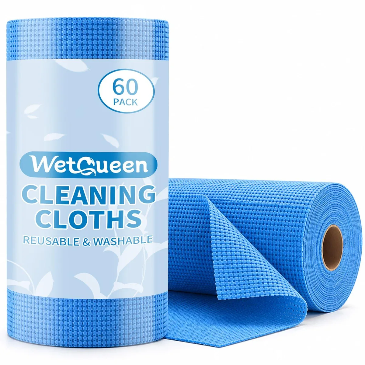  WETQUEEN QJB-BLUE Microfiber Cleaning Cloth Roll 60 Pack 11.8" Blue — product photo