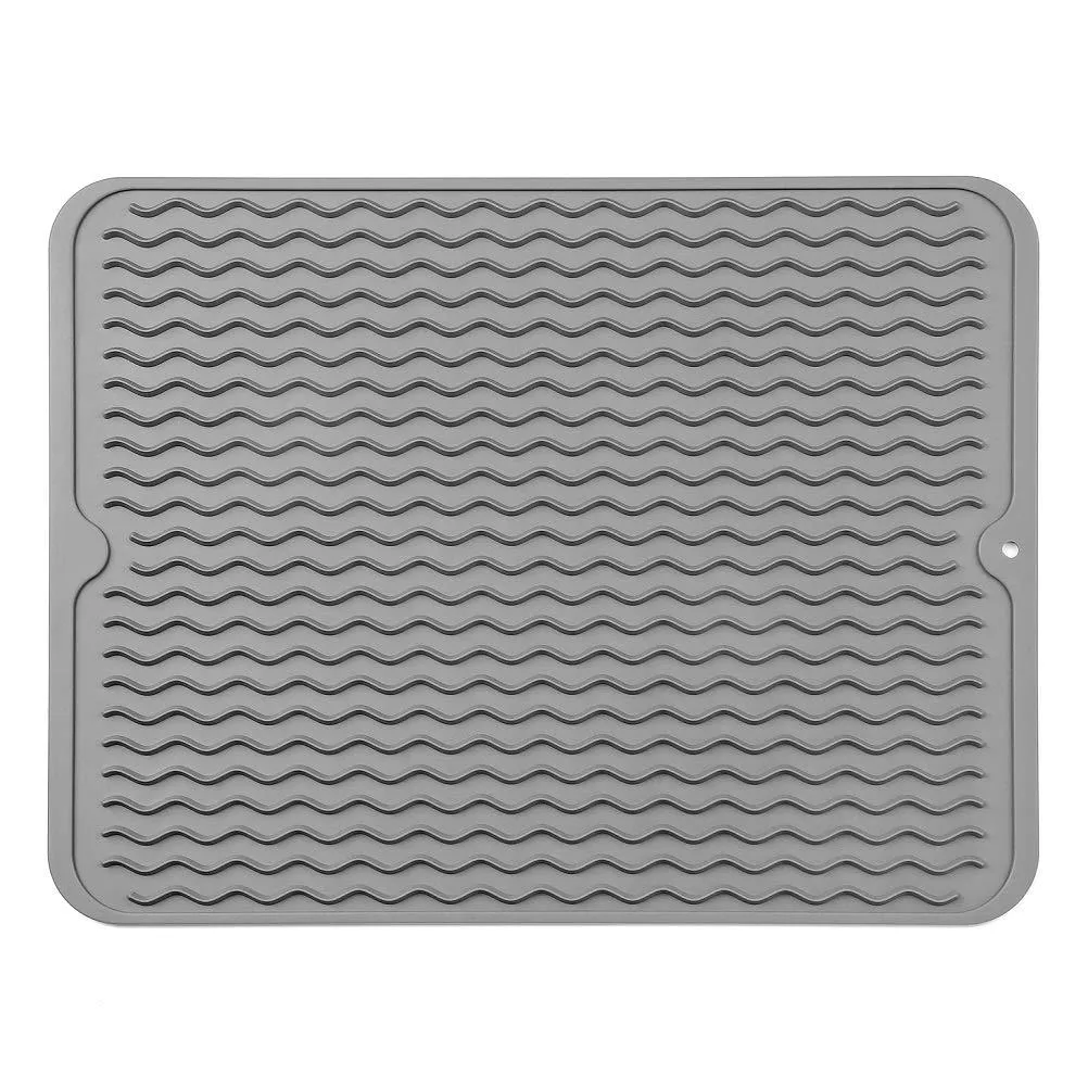  Silicone Dish Drying Mat Grey 16"×12 — product photo